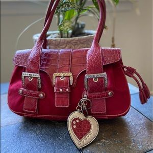 Kathy van Zeeland Red Croc Embossed Purse